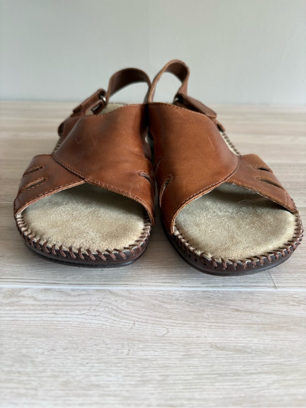 Naturalizer Brown Leather Slingback Comfort Sandals Size 8.5 Lakeside Vacation - Picture 8 of 9